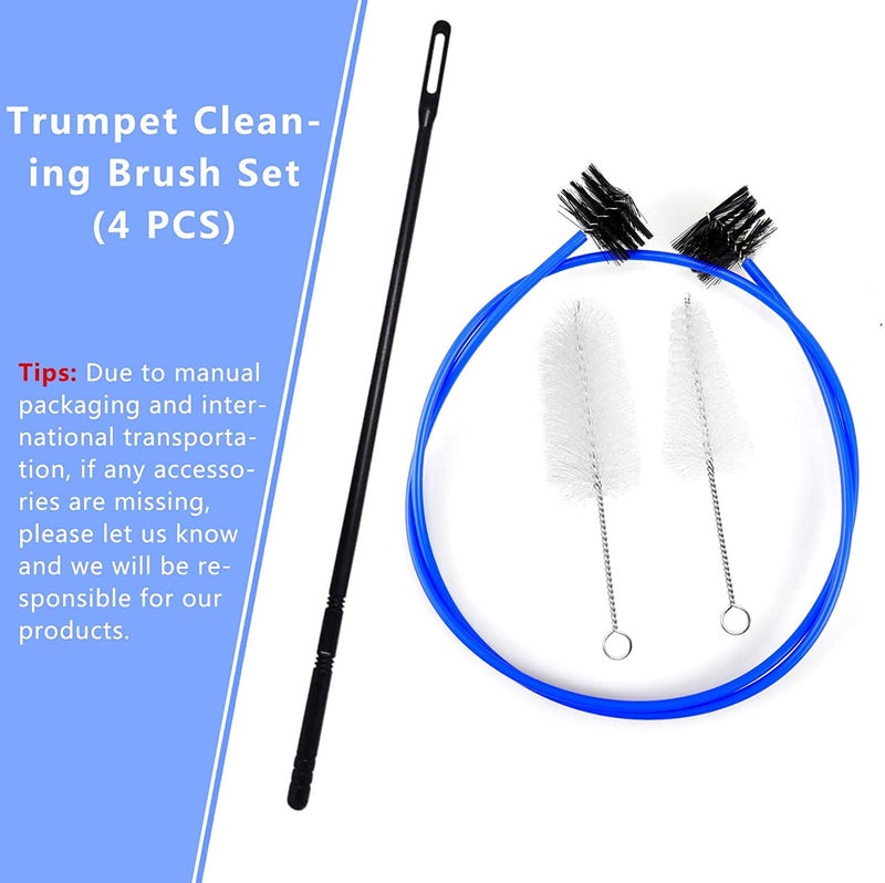 Hysagtek 4 Pieces Trumpet Snake Brush Cleaning Kit, Trumpet Brush Mouthpiece Brush Valve Casing Brush Flexible Brush with Cleaning Rod - Image 4